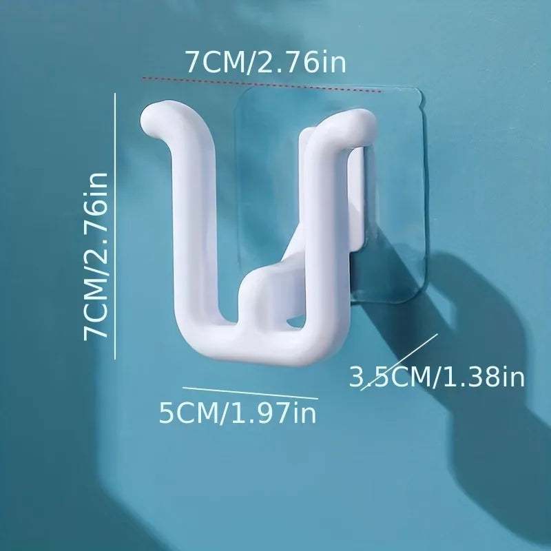 4-Piece Wall Adhesive Hooks Set – Strong No-Drill Bathroom & Kitchen Organizer Hooks