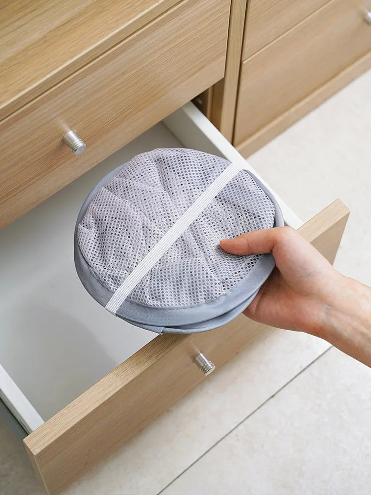 Foldable Storage Laundry Basket Organizer Dirty Clothes Mesh Bag Household Wall-mounted Bathroom Clothes Hanging Baskets Bucket