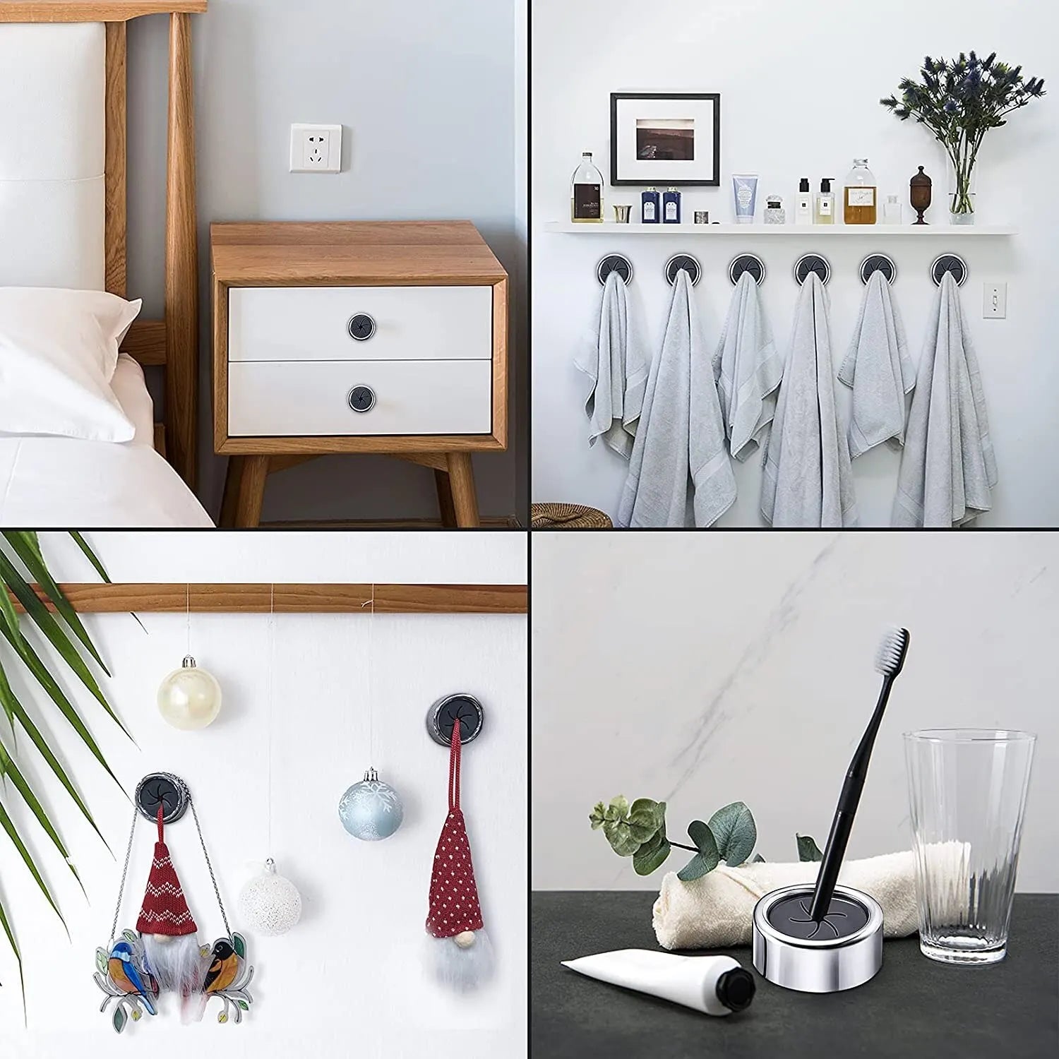 Wall Mounted Multi-Purpose Storage Hooks 3-pack