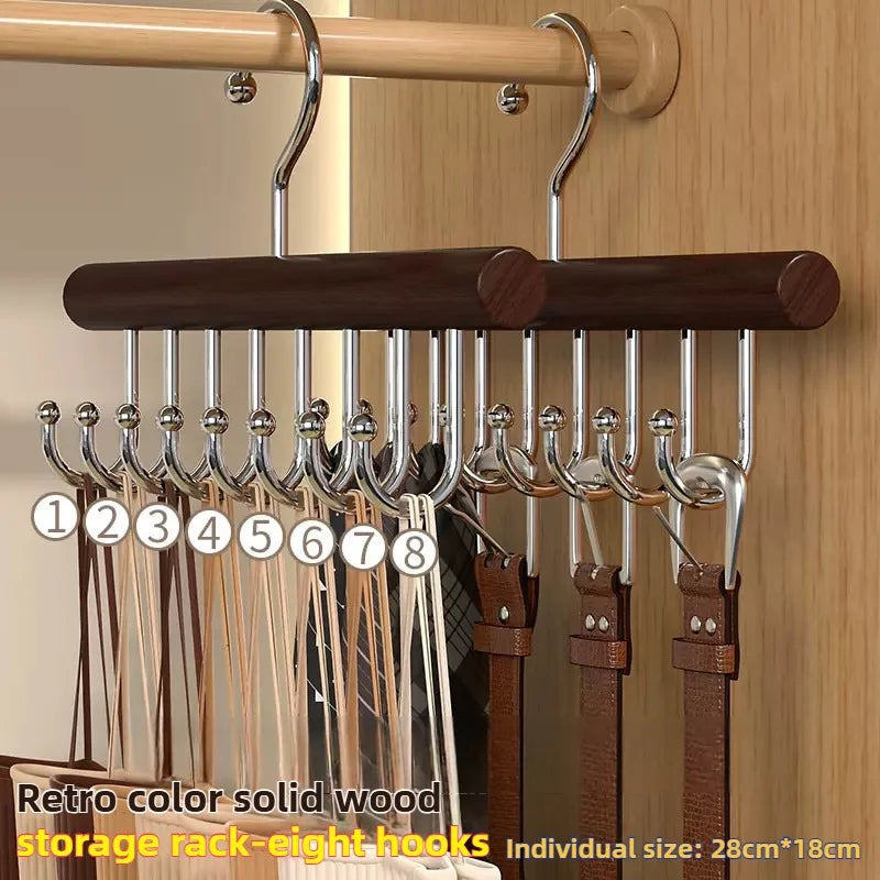 8-HOOK Wooden Hat -Accessory Organizer