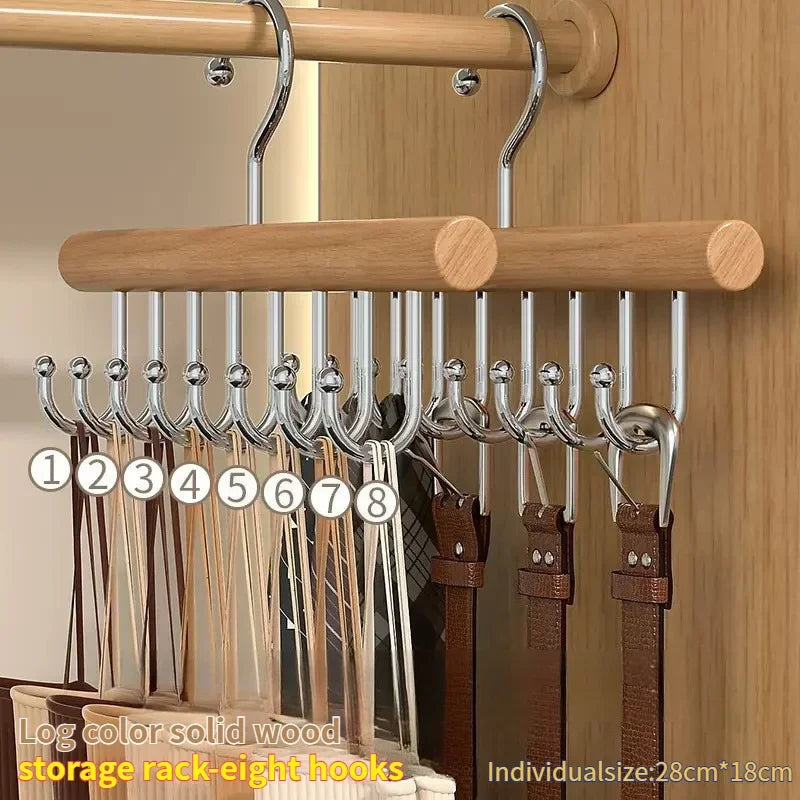 8-HOOK Wooden Hat -Accessory Organizer