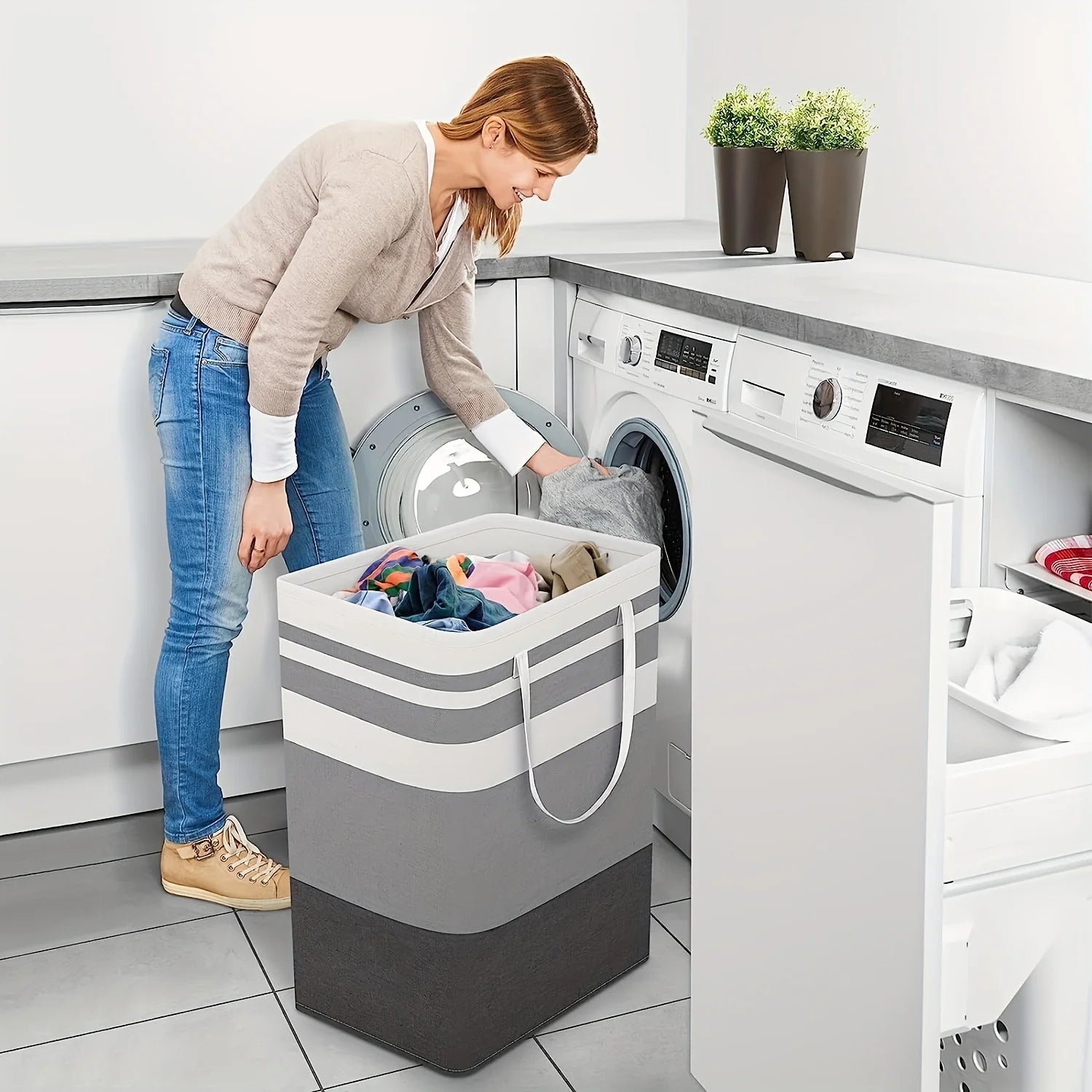 Foldable Fabric Laundry Storage Basket