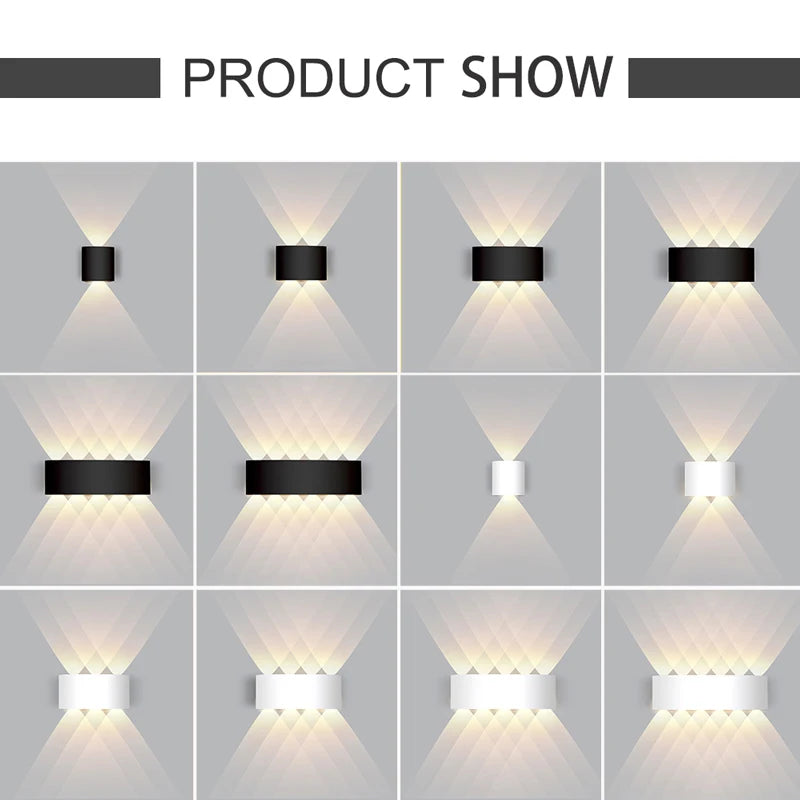 Modern LED Up & Down Wall Lamp – Waterproof Aluminum Indoor/Outdoor Lighting (IP65)