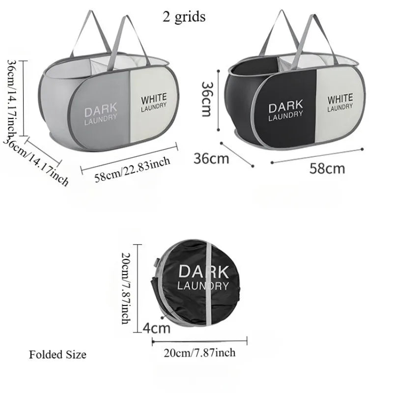 Large Foldable Laundry Basket Fabric Sorting Hampers with Handles Collapsible Clothes Organizer for Home/Bathroom/Dorm
