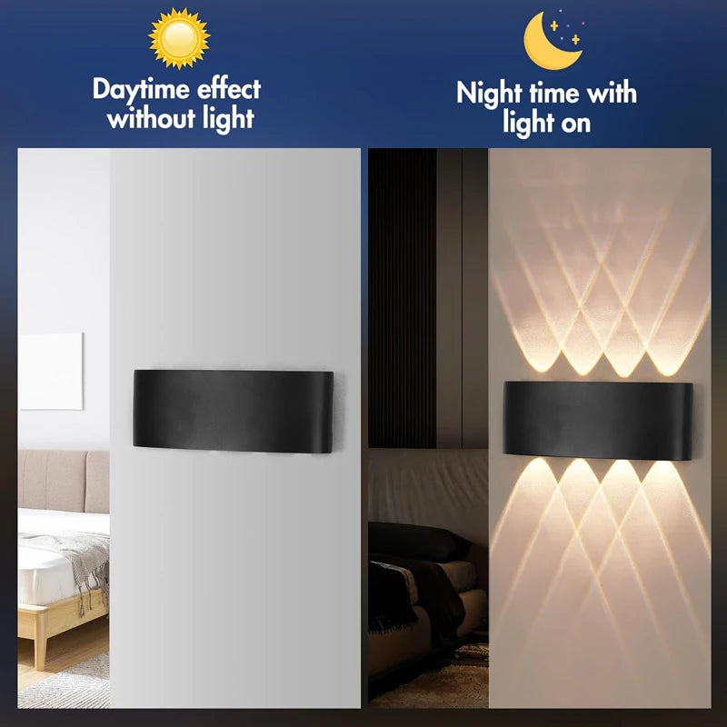 Modern LED Up & Down Wall Lamp – Waterproof Aluminum Indoor/Outdoor Lighting (IP65)