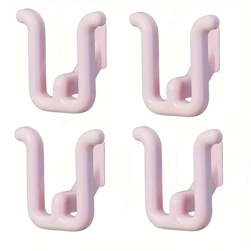 4-Piece Wall Adhesive Hooks Set – Strong No-Drill Bathroom & Kitchen Organizer Hooks