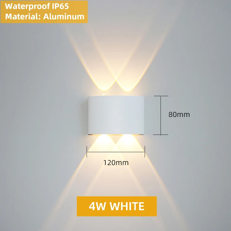 Modern LED Up & Down Wall Lamp – Waterproof Aluminum Indoor/Outdoor Lighting (IP65)