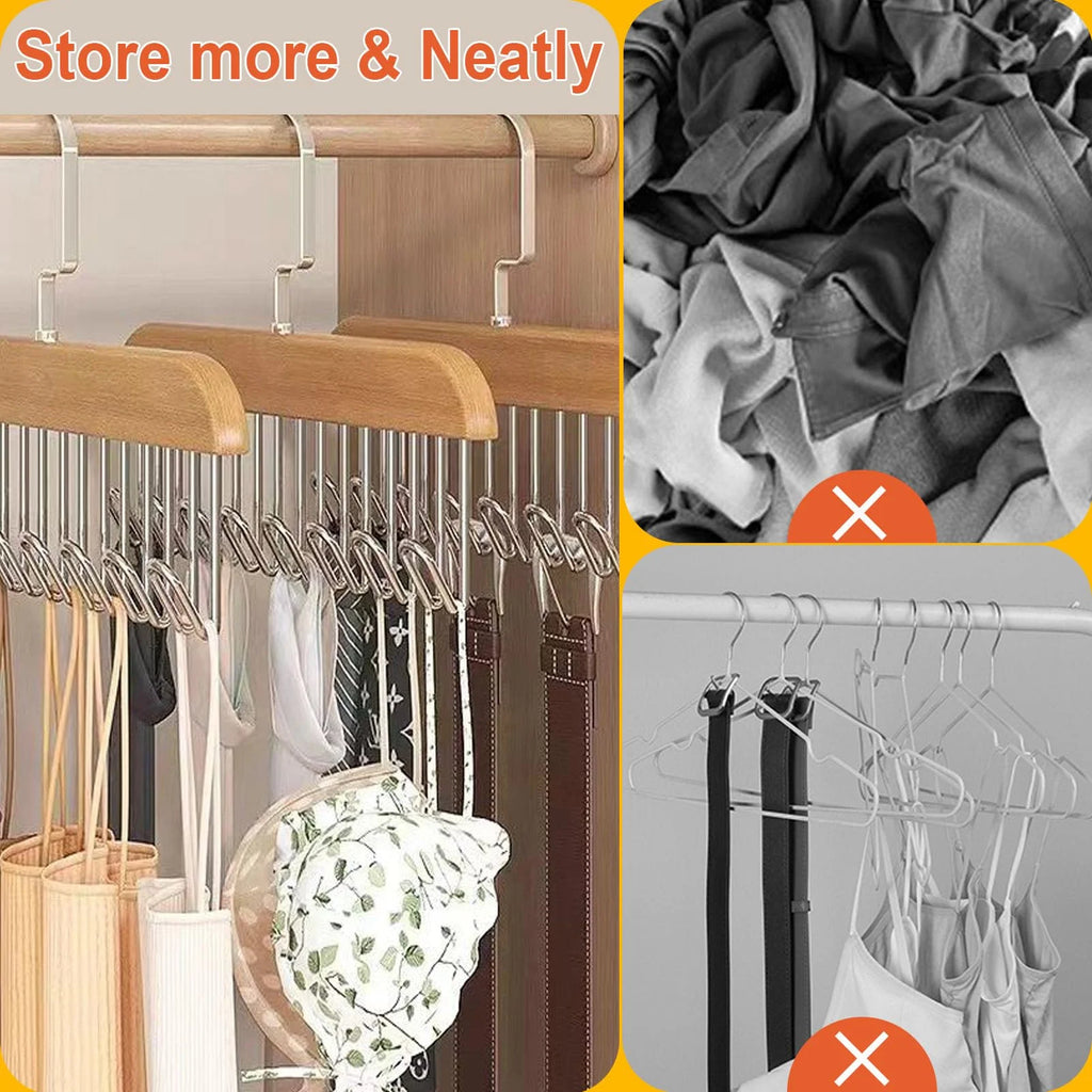 8-HOOK Wooden Hat -Accessory Organizer