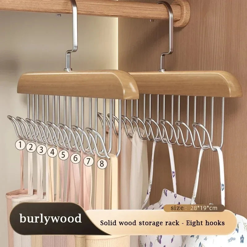 8-HOOK Wooden Hat -Accessory Organizer