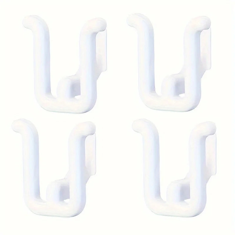 4-Piece Wall Adhesive Hooks Set – Strong No-Drill Bathroom & Kitchen Organizer Hooks