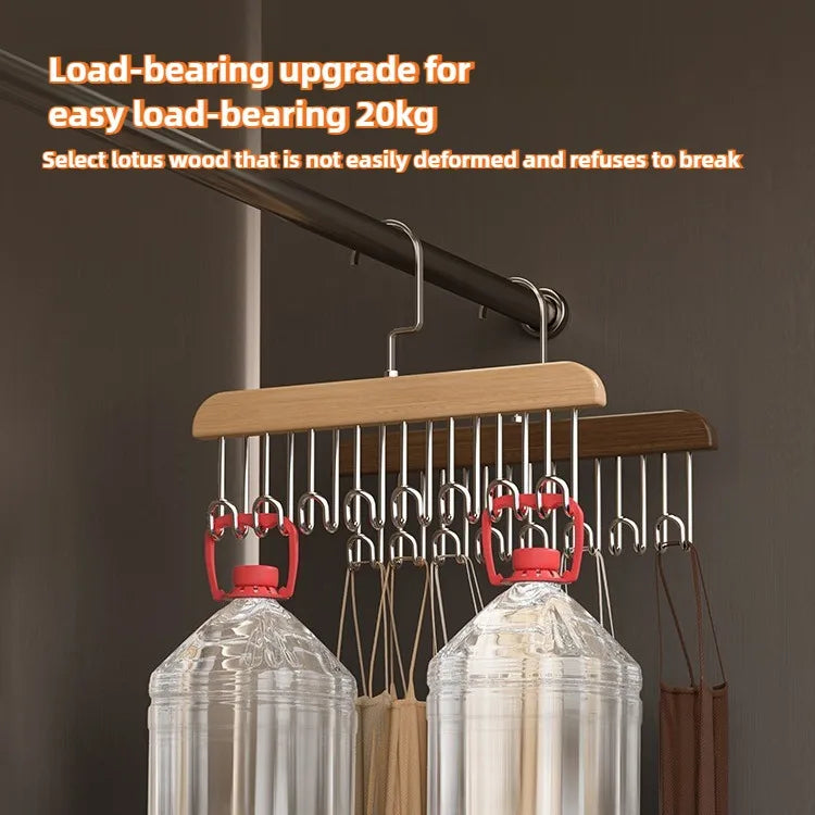 8-HOOK Wooden Hat -Accessory Organizer
