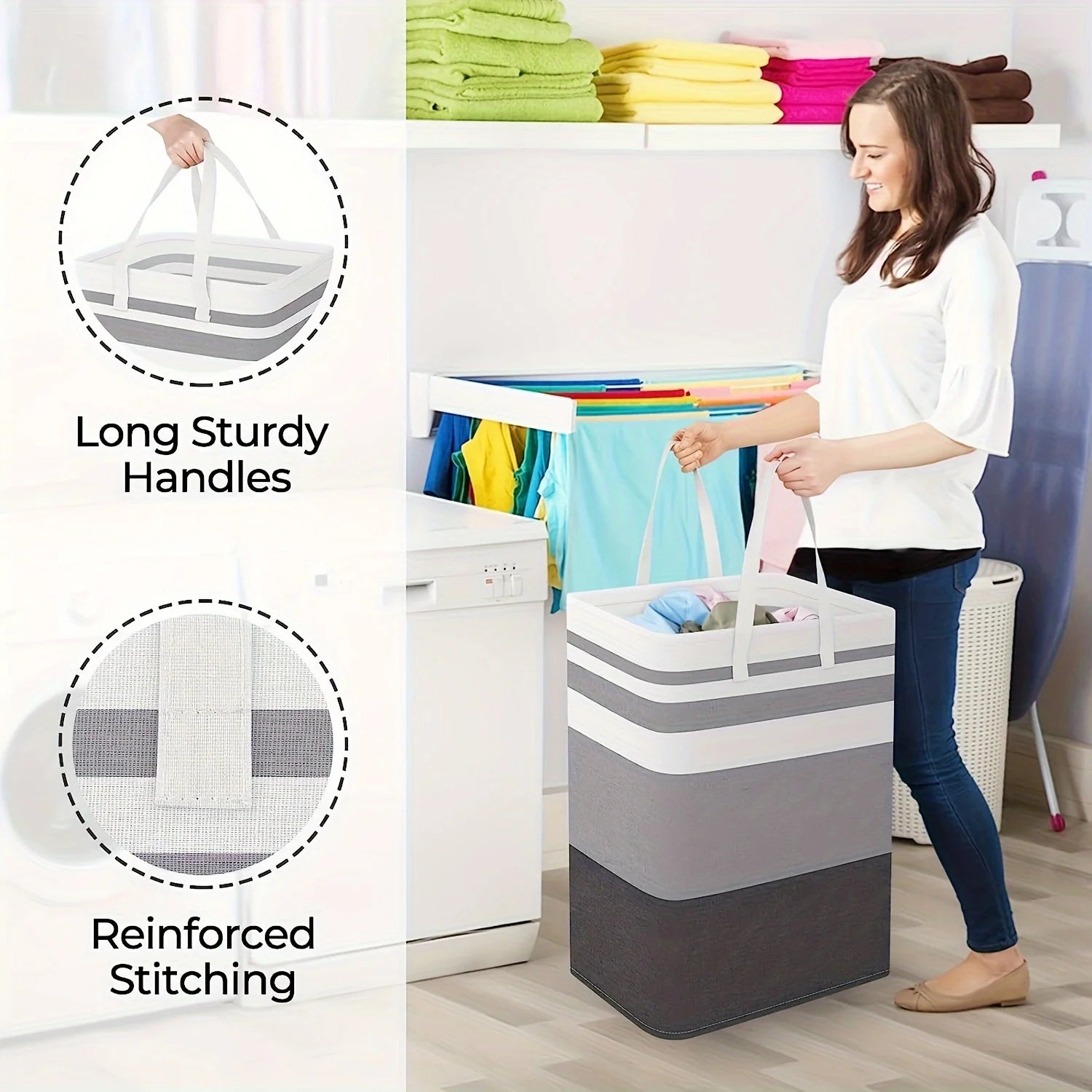 Foldable Fabric Laundry Storage Basket