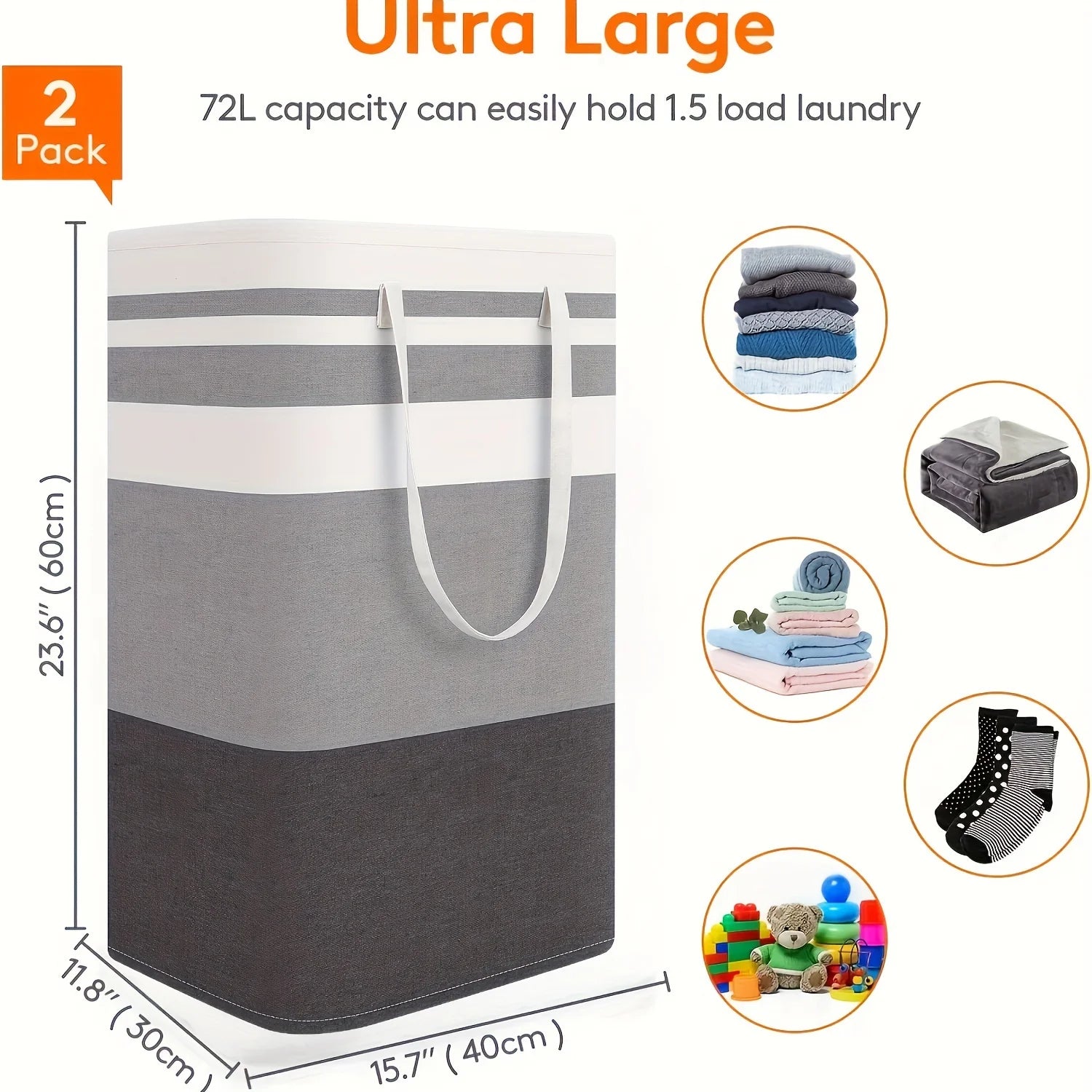 Foldable Fabric Laundry Storage Basket