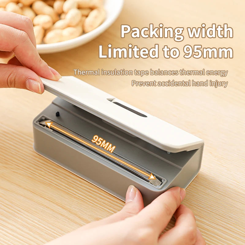 2-in-1 Mini Bag Sealer & Cutter – Rechargeable Food Storage Heat Sealer with LED Display
