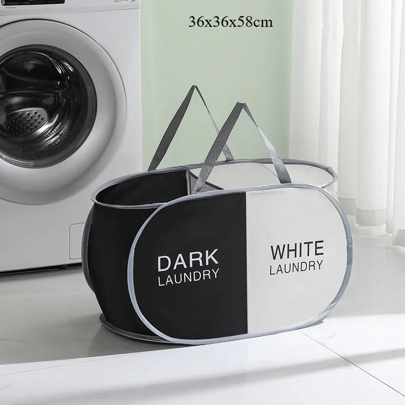Foldable Multi-Compartment Laundry Basket