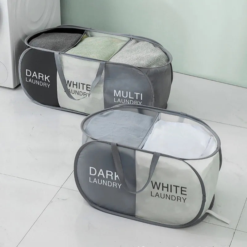 Large Foldable Laundry Basket Fabric Sorting Hampers with Handles Collapsible Clothes Organizer for Home/Bathroom/Dorm