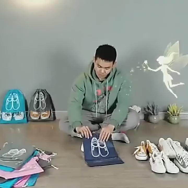 Foldable Non-Woven Shoe Storage Bag
